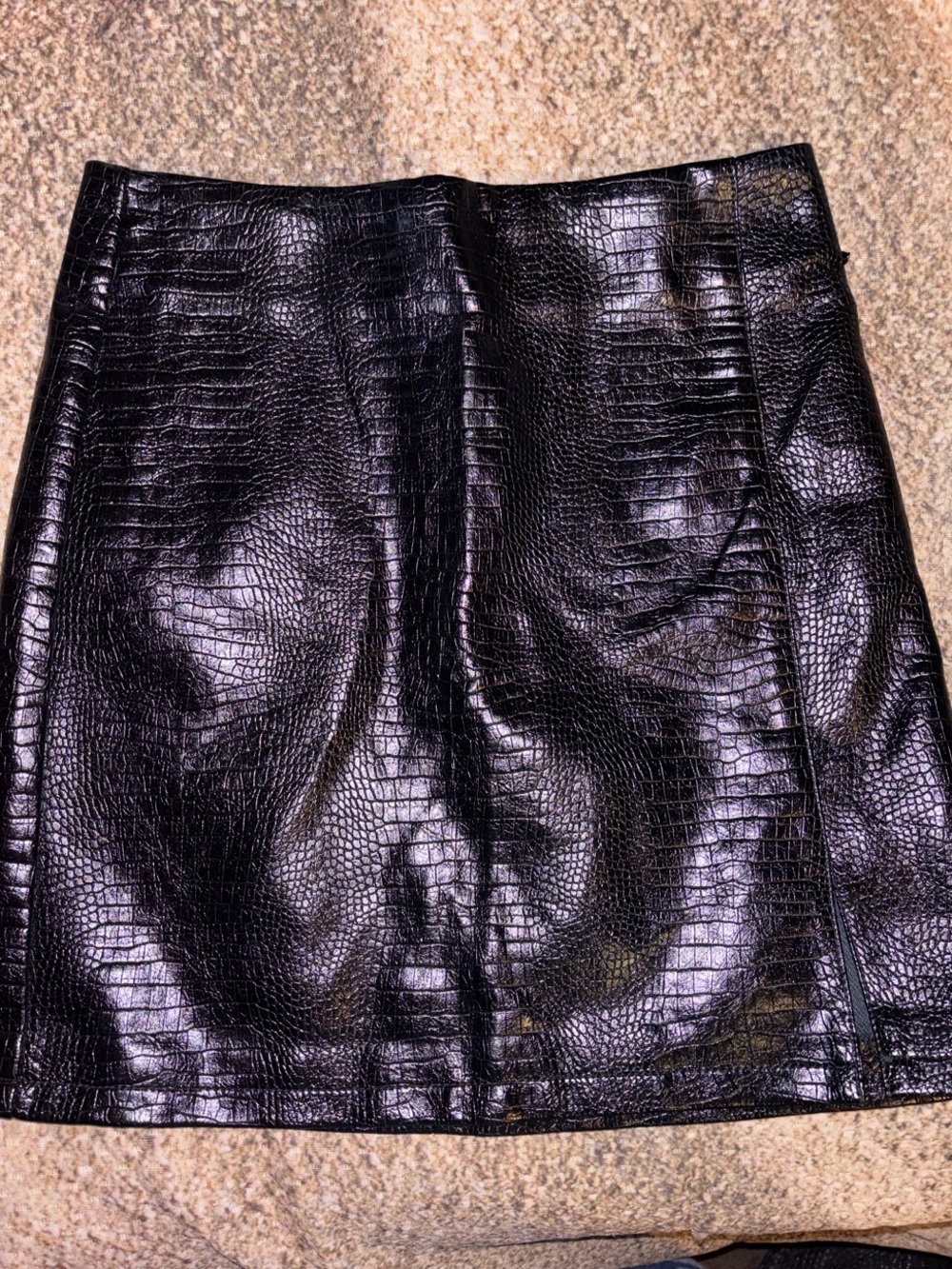 Top Shop  Faux Croc Mini Skirt - , Stylish High-Waist Women's Skirt Size 6 NWOT